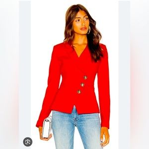 Gorgeous Smythe asymmetrical wrap blazer in bright orange! Size 8